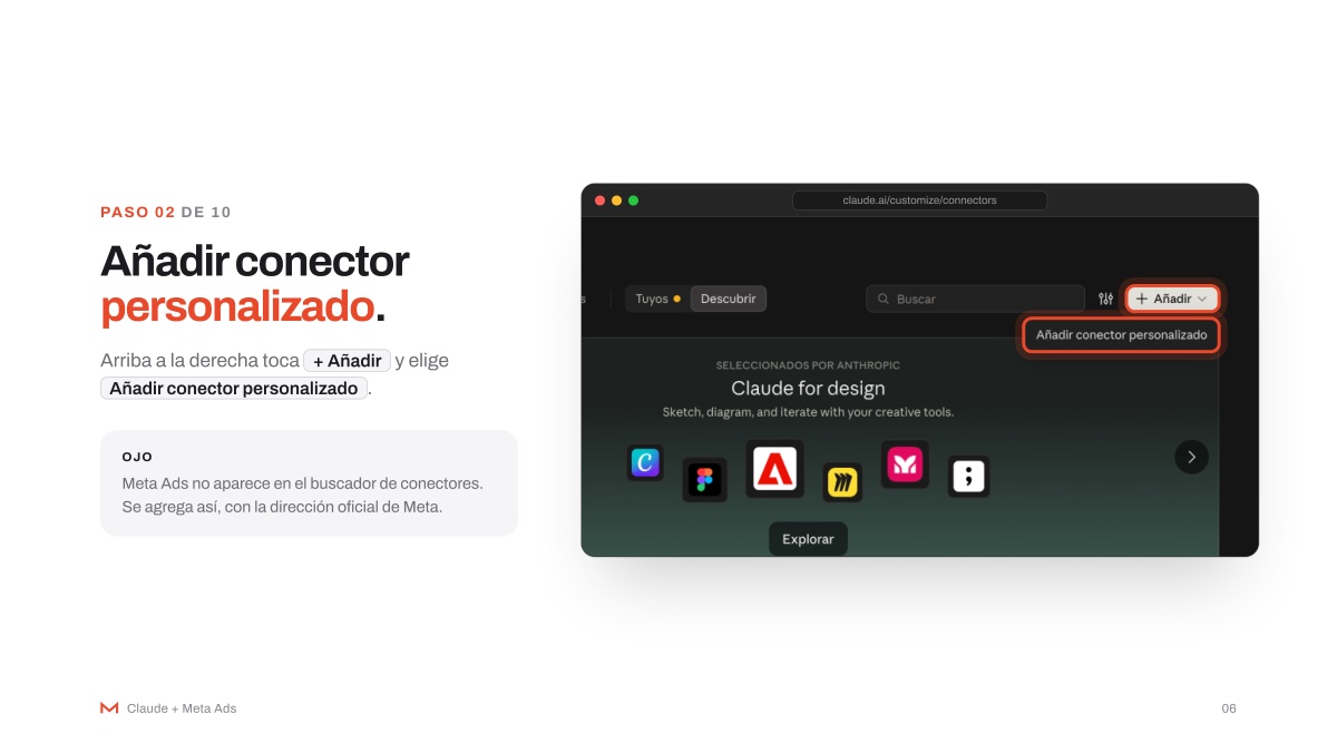 Paso 2 del manual: añadir conector personalizado